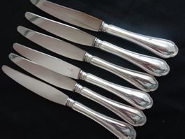 * 6 X GRANDE COUTEAU JEZLER LA SUISSE EN ARG. 800 COMME NEUF