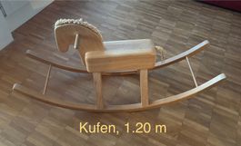 Schaukelpferd aus Holz natur 1.20 m
