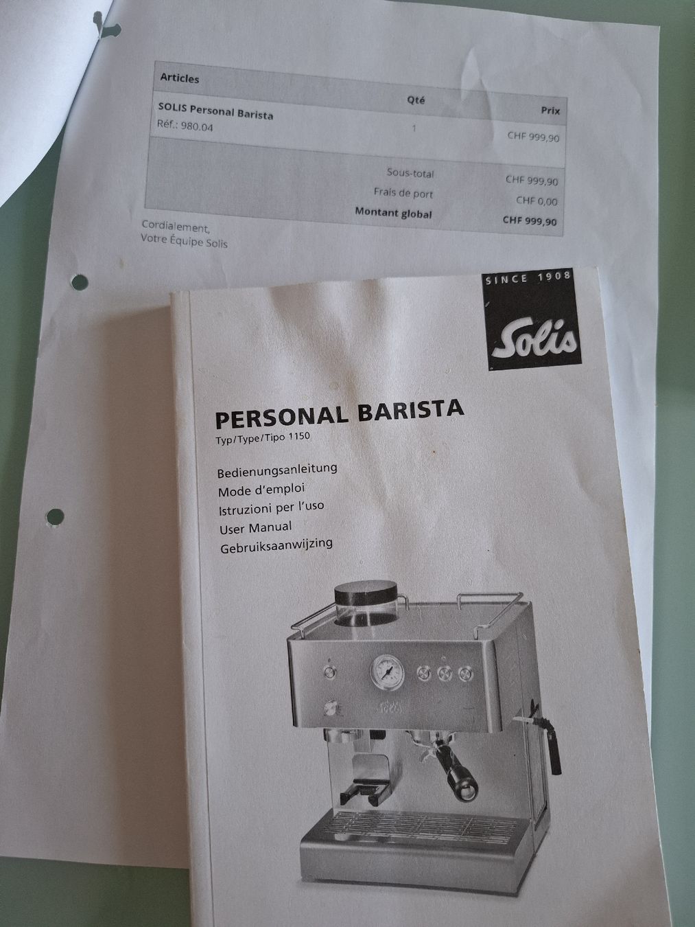 Solis Kaffeemaschinen & Espressomaschinen: Machine à café Solis personal barista – Neu (gemäss Beschreibung) aus Saxon von Nicolas83 1