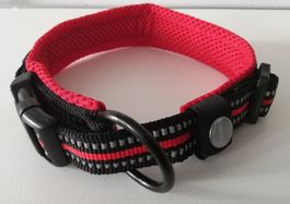 Hundehalsband rot XL reflektierend 50-55 cm robust und stark