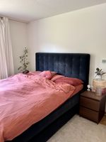 Kopfteil Boxspringbett schwarz samt