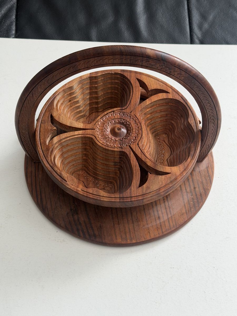 Schalen: Wood Trays Dried Fruit Decorative Folding Plate Handcrafted – Gebraucht aus Genève von sho_67qj 4