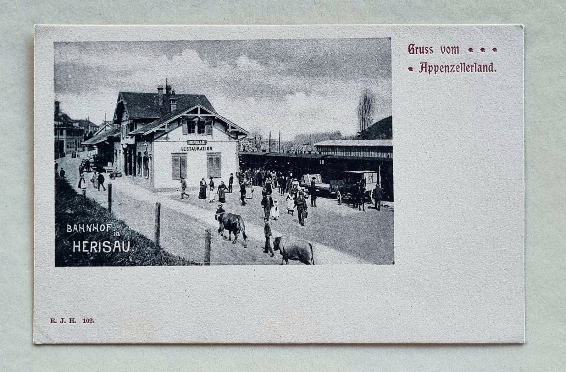 Cartes postales: Herisau - Bahnhof - Appenzeller Bahn - Eisenbahn – D'occasion à Rothrist par RROENK