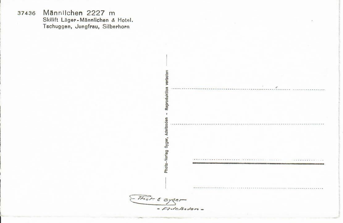 Cartoline postali: Männlichen - Skilift – Usato da Hochdorf venduto da Ziegel-16 1