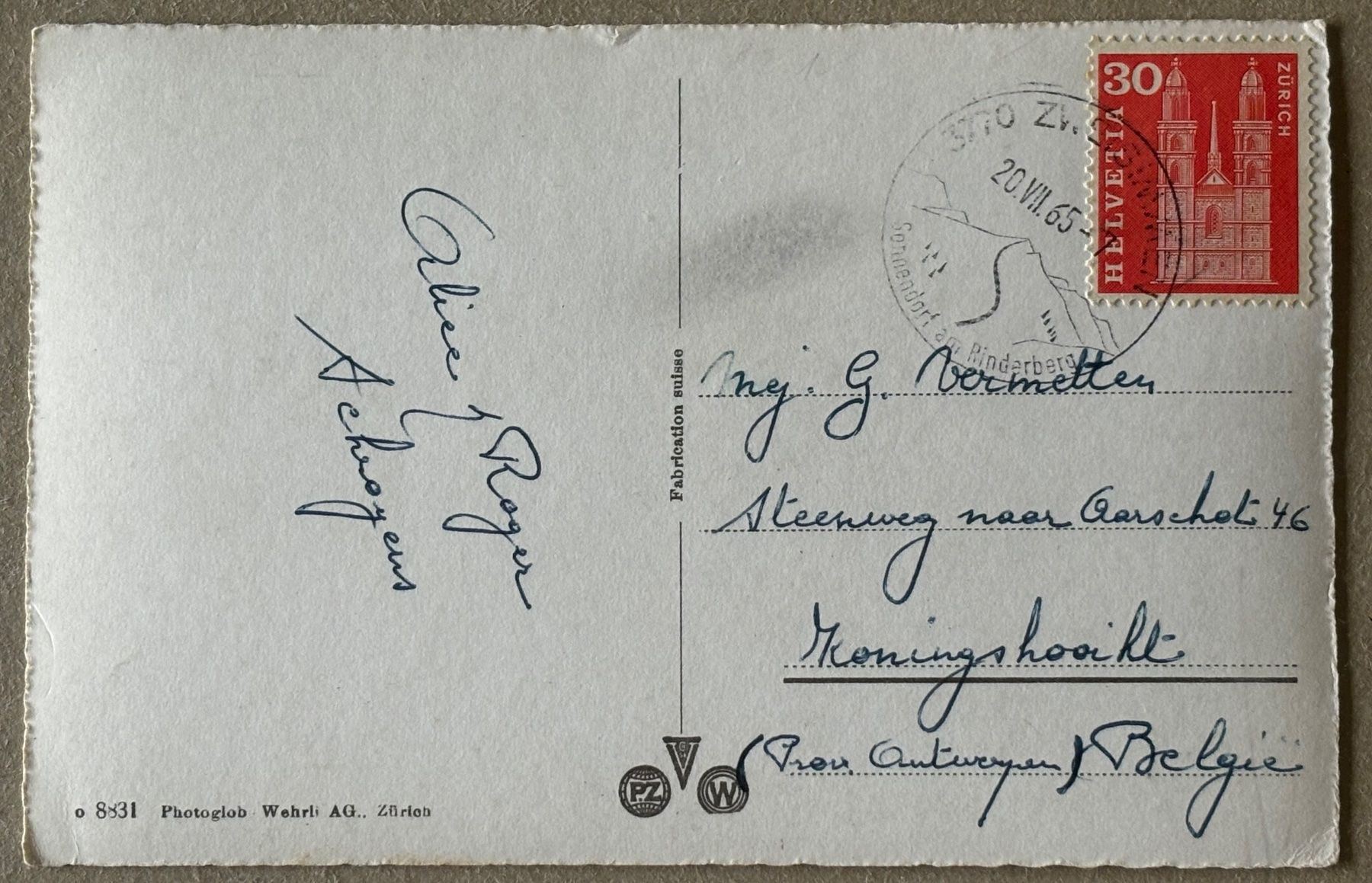 Cartoline postali: Zweisimmen, Hotel Post, Auto, 1965 – Usato da Frauenfeld venduto da Merk52 1