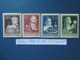 Österreich 1949 Nr. 929-932 ungestempelt *
