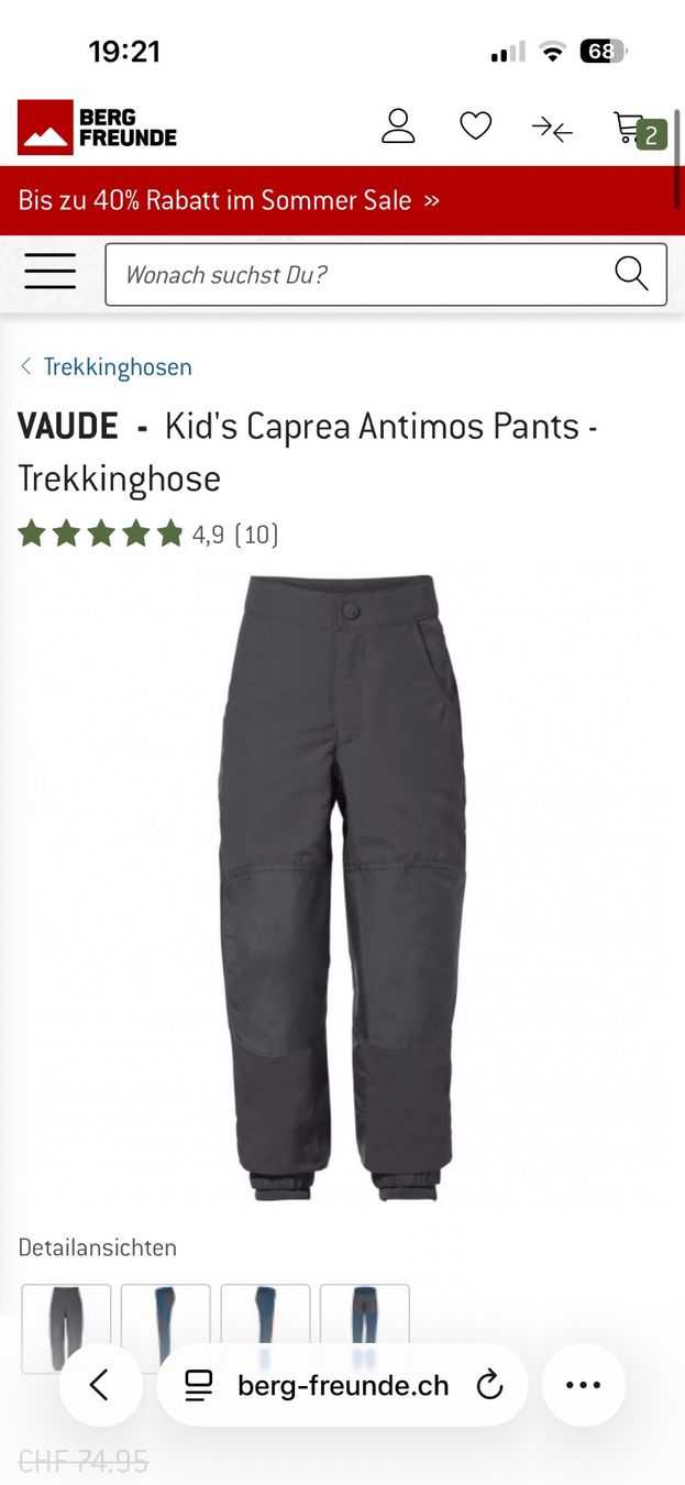 Vaude Pantaloni: 2x Vaude Outdoorhose, Gr. 104 – Usato da Riedikon venduto da fox222 6
