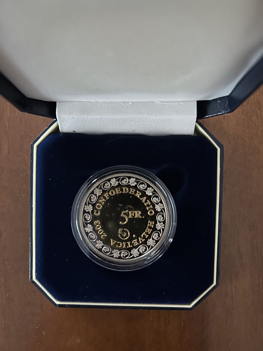 Tutti le monete: 5 frs Probe: 2003 Chalandamarz – Nuovo e nell'imballaggio originale da Genève venduto da Mar7319 2