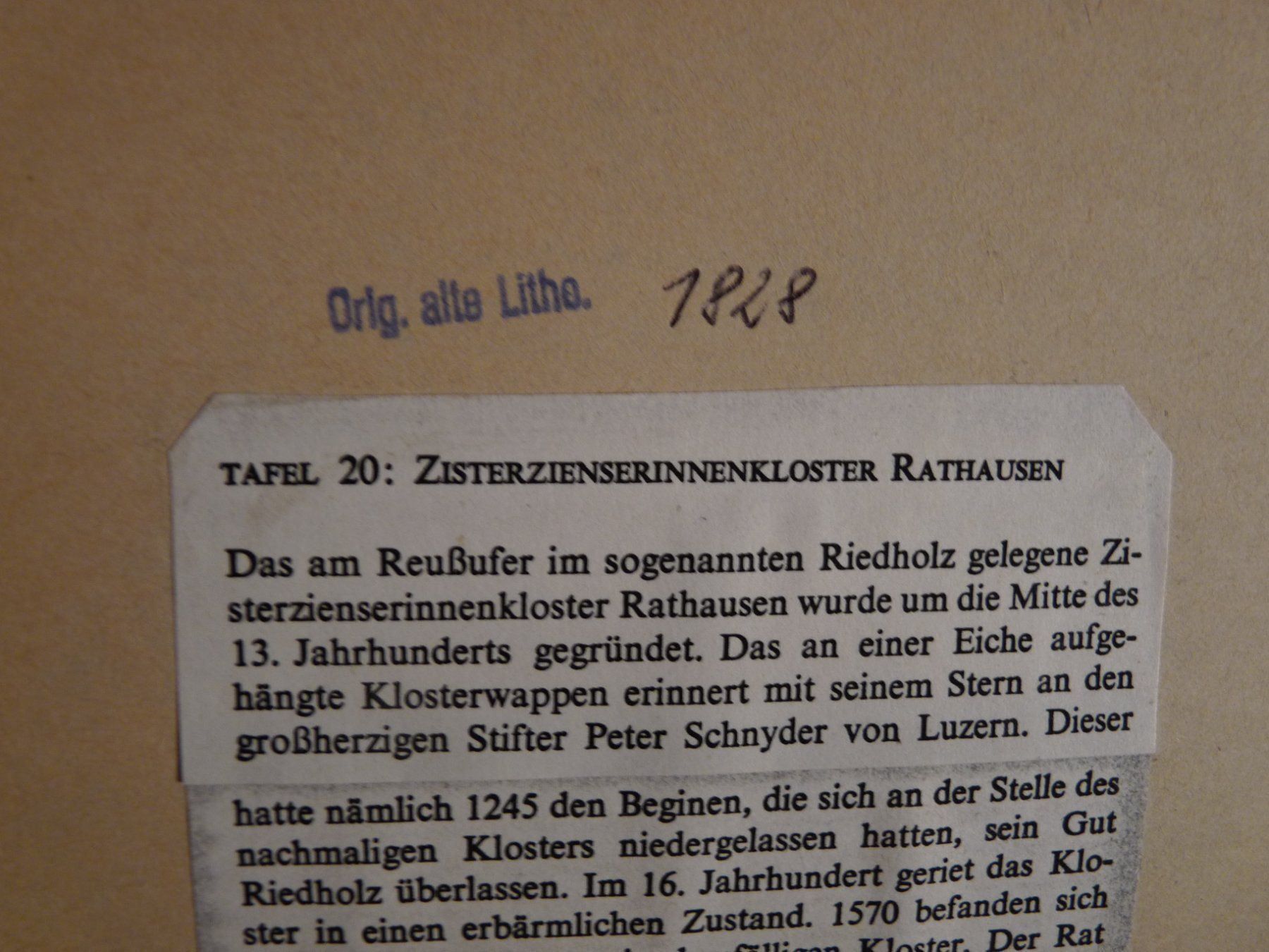 Grafiken & Lithographien: Lithografie Kloster Rathausen, Luzern – Gebraucht aus Emmen von Sutim2005 4