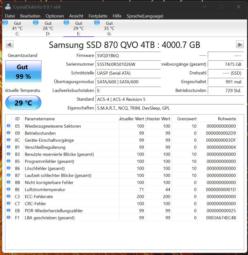 Samsung Dischi rigidi: Samsung 870 QVO SSD mit 4 TB – Usato da Doppleschwand venduto da gnagi82 2