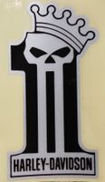 Autocollant Harley-Davidson - Numéro 1 Couronne Crâne💀!J064