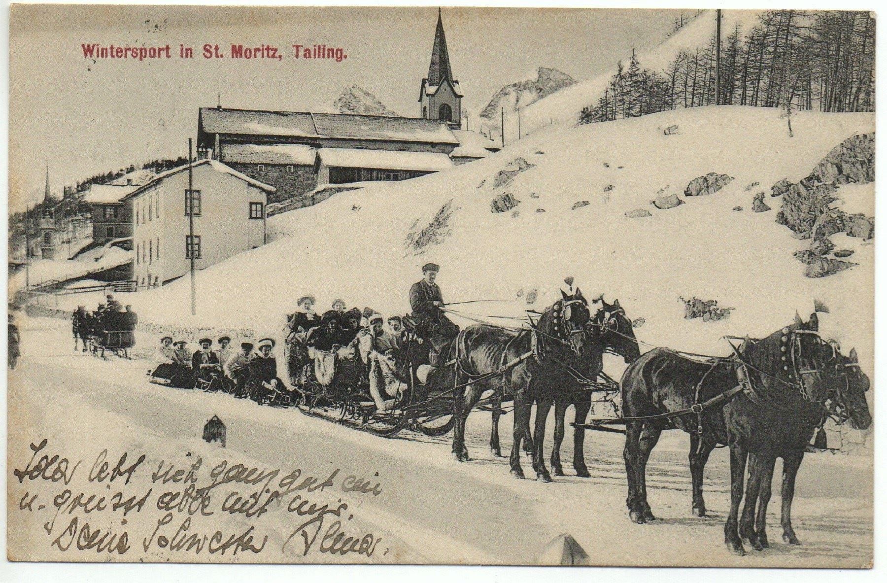 Cartoline postali: ST. MORITZ Wintersport, Tailing – Usato da Jona venduto da philajona