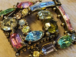 Vintage HOLLYCRAFT Strass Brosche, Made in 1955