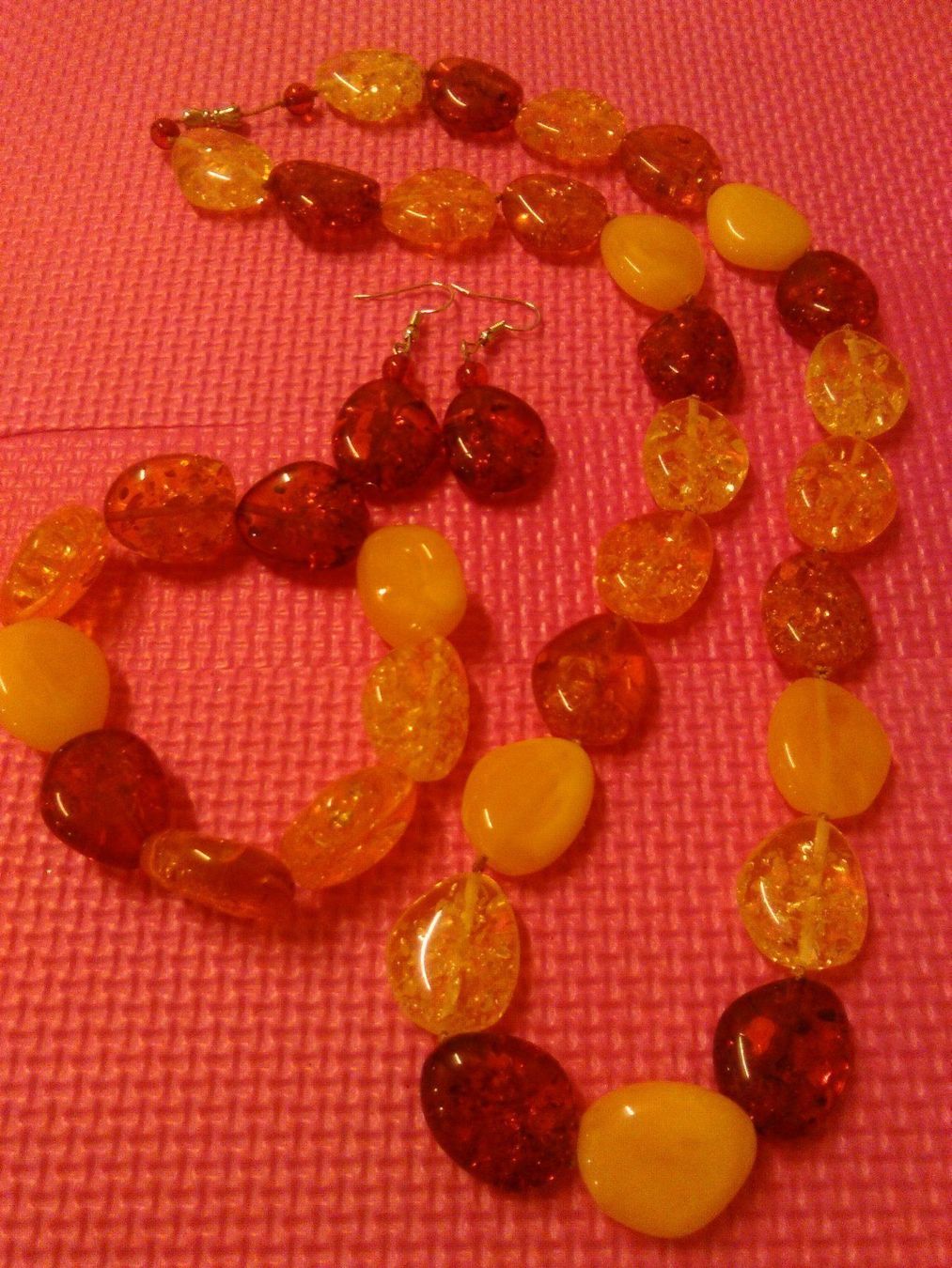 Catenine: ECHT BERNSTEIN;SET ;GELB;ROT;GOLD FARBEN – Nuovo (secondo la descrizione) da Basel venduto da bijoutrie_4 7