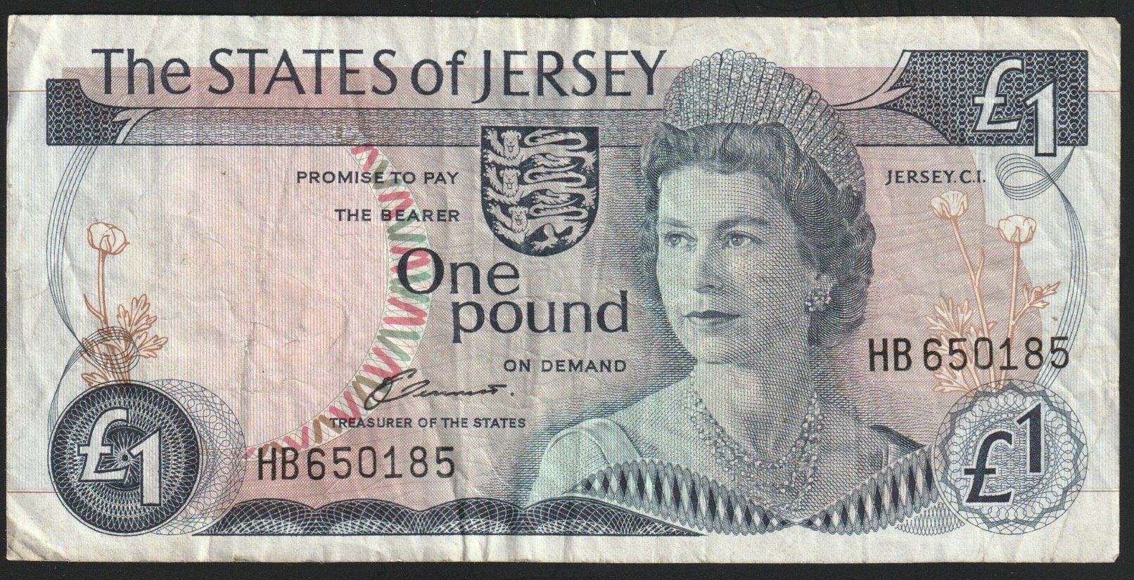 Billets de banque: Jersey 1 Pound 1976 – D'occasion à Brugg AG par banknoten_muesli