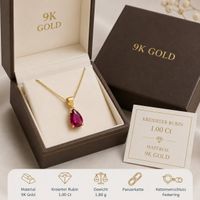 Halskette aus echt Gold und 1 Karat Rubin