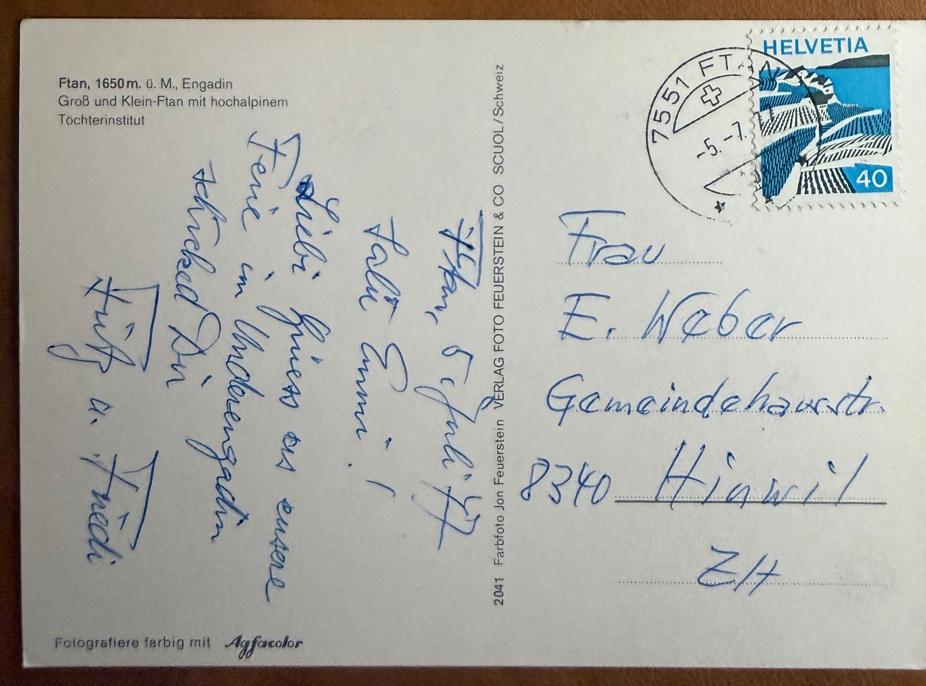 Cartoline postali: Ftan - Engadin - Panorama. AK – Usato da Lutry venduto da Ediego 1