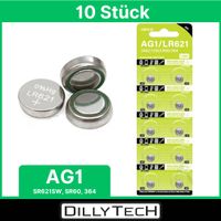DTecH AG1, LR60, 364 Knopfzellenbatterie - 10 Stk.