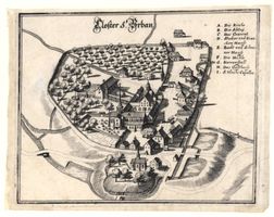 St. Urban Kupferstich von Merian