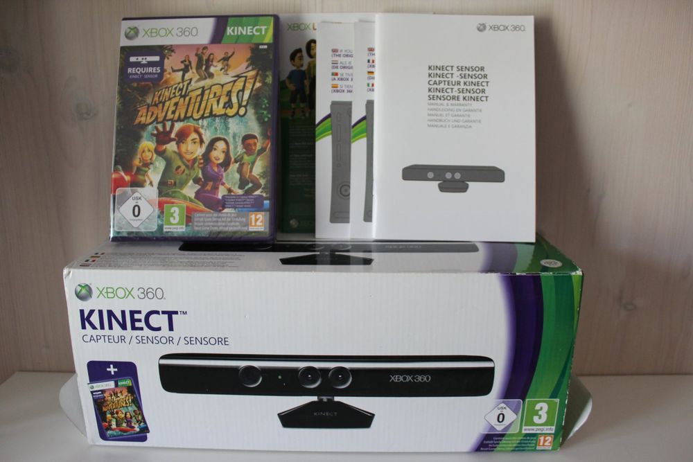 Microsoft XBOX360 Kinect Sensor (OVP) + Spiel (NEU) (Gebraucht) in ...