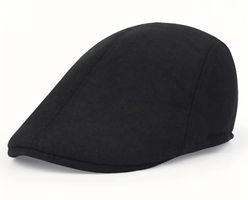 Casquette Plate Homme Style Béret Rétro – Noire 