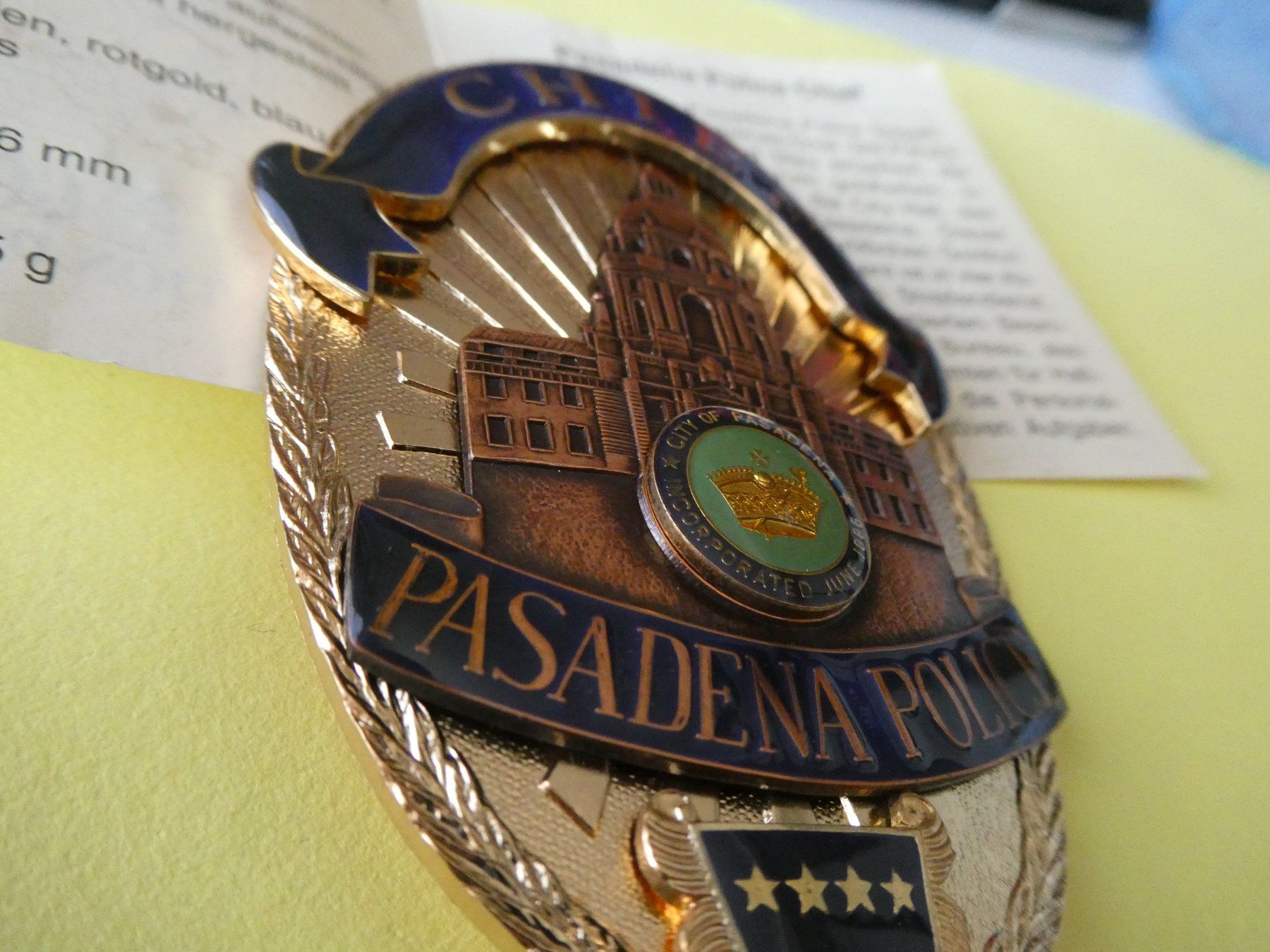 Medaglie: USA, Pasadena Police Chief    Replika – Nuovo (secondo la descrizione) da Hinterforst venduto da Rohusri 2