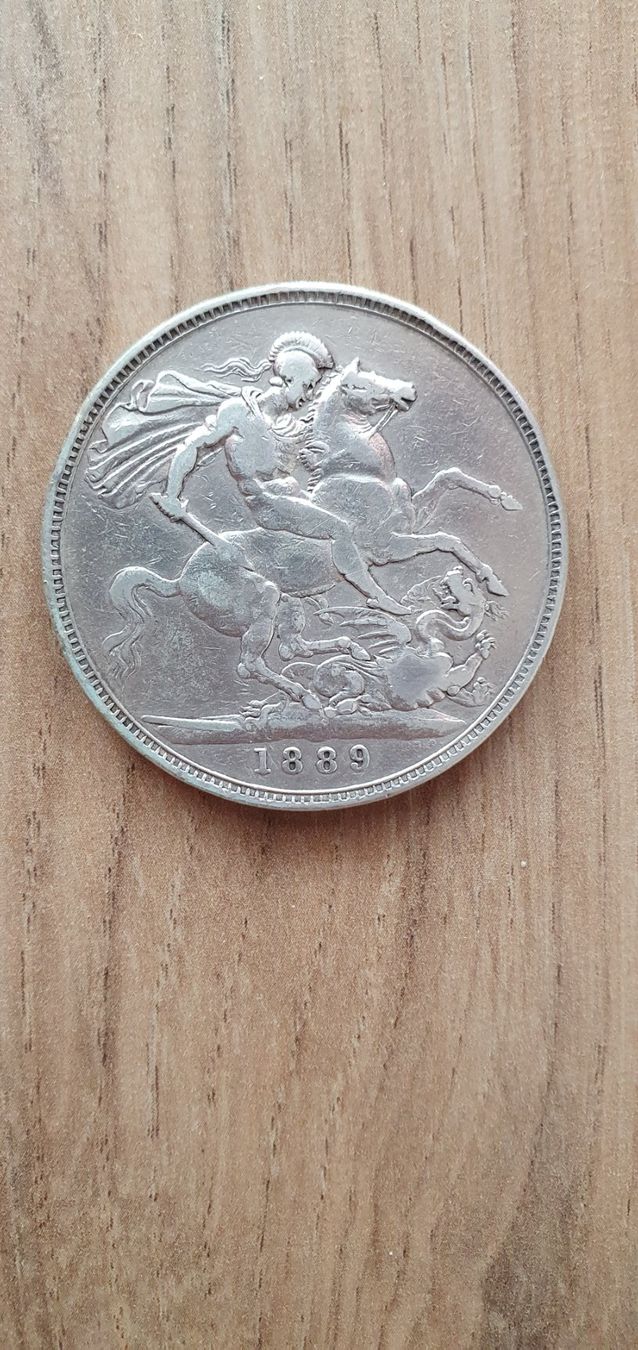 Alle Münzen: Silbertaler Königin Victoria, 1889 – Gebraucht aus Wallenwil von Rainbow45