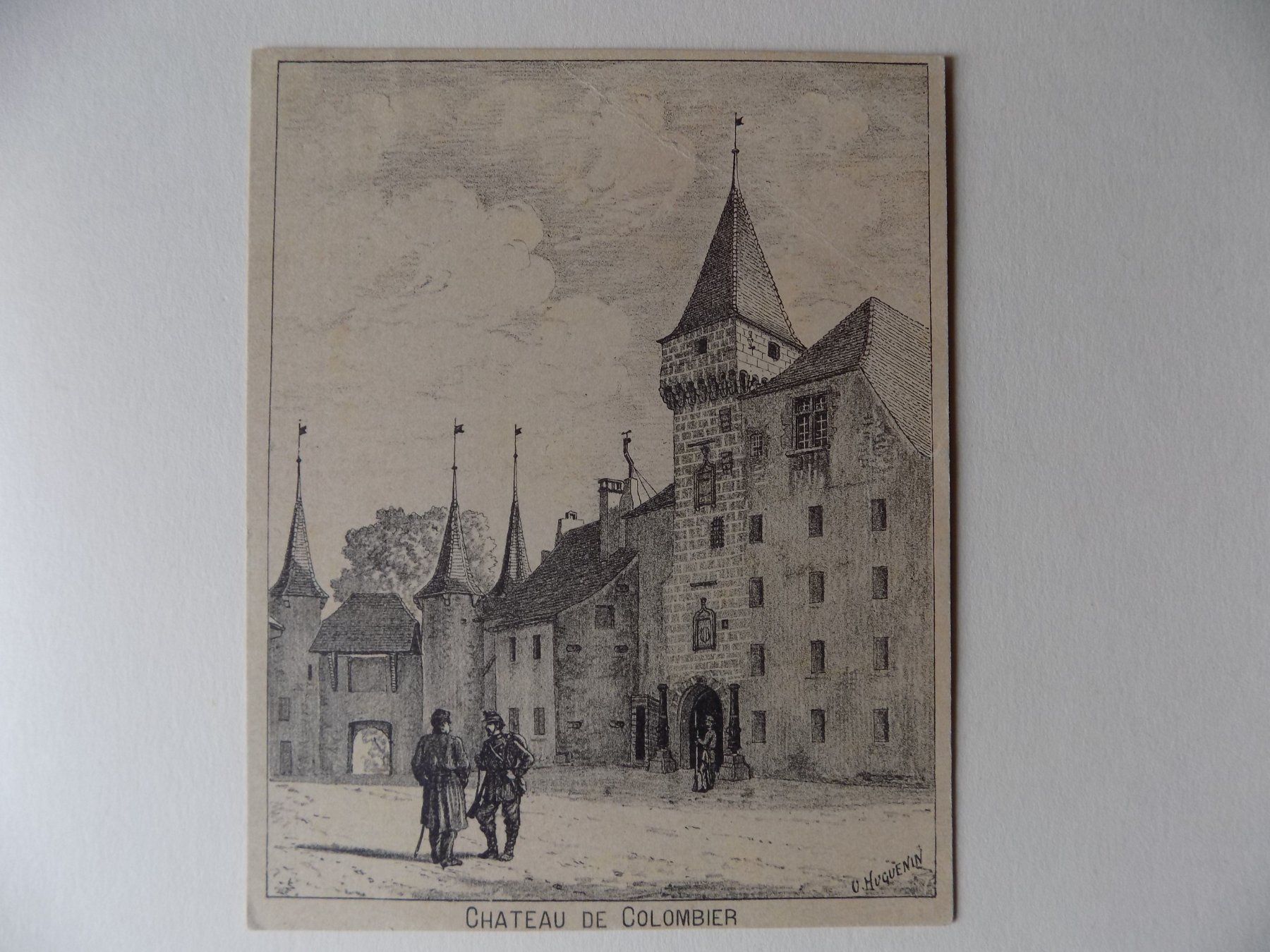 Stiche: Chateau de Colombier Xylographie – Gebraucht aus Risch von Antikfee