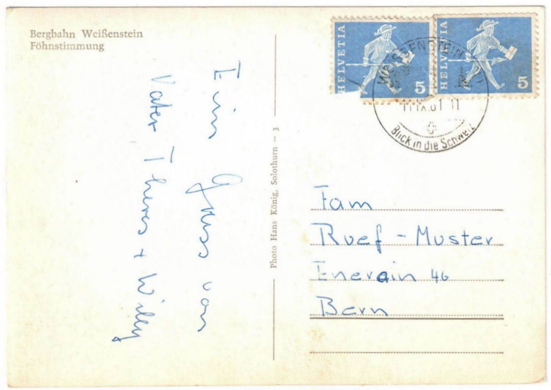 Cartoline postali: Weissenstein - Kurhaus mit Sessellift – Usato da Binningen venduto da Mountainrider 1