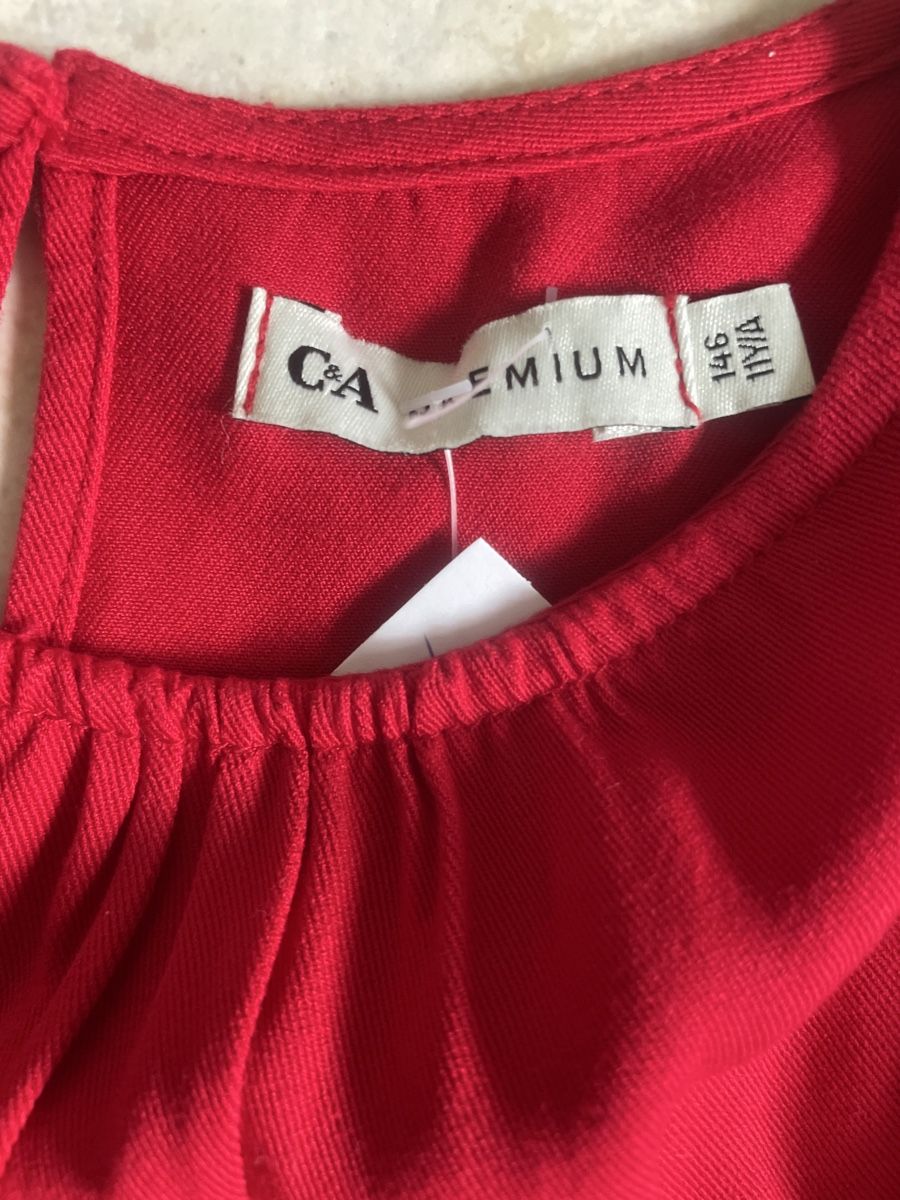 C&A Kleider & Röcke: Rotes C&A Premium Viskose Kleid, Gr. 146, elegant – Neu (gemäss Beschreibung) aus Obergerlafingen von cabo4 1