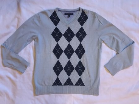 Pull col en V Tommy Hilfiger losanges L
