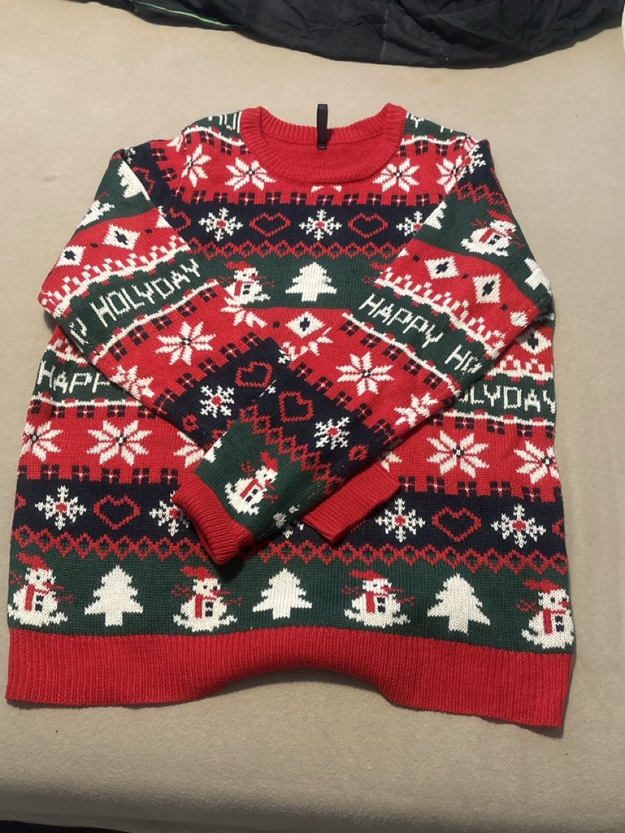 Maglioni & Felpe: Weihnachtspullover mit Schneemänner und Tannenbäume, M – Usato da Strengelbach venduto da Puremad
