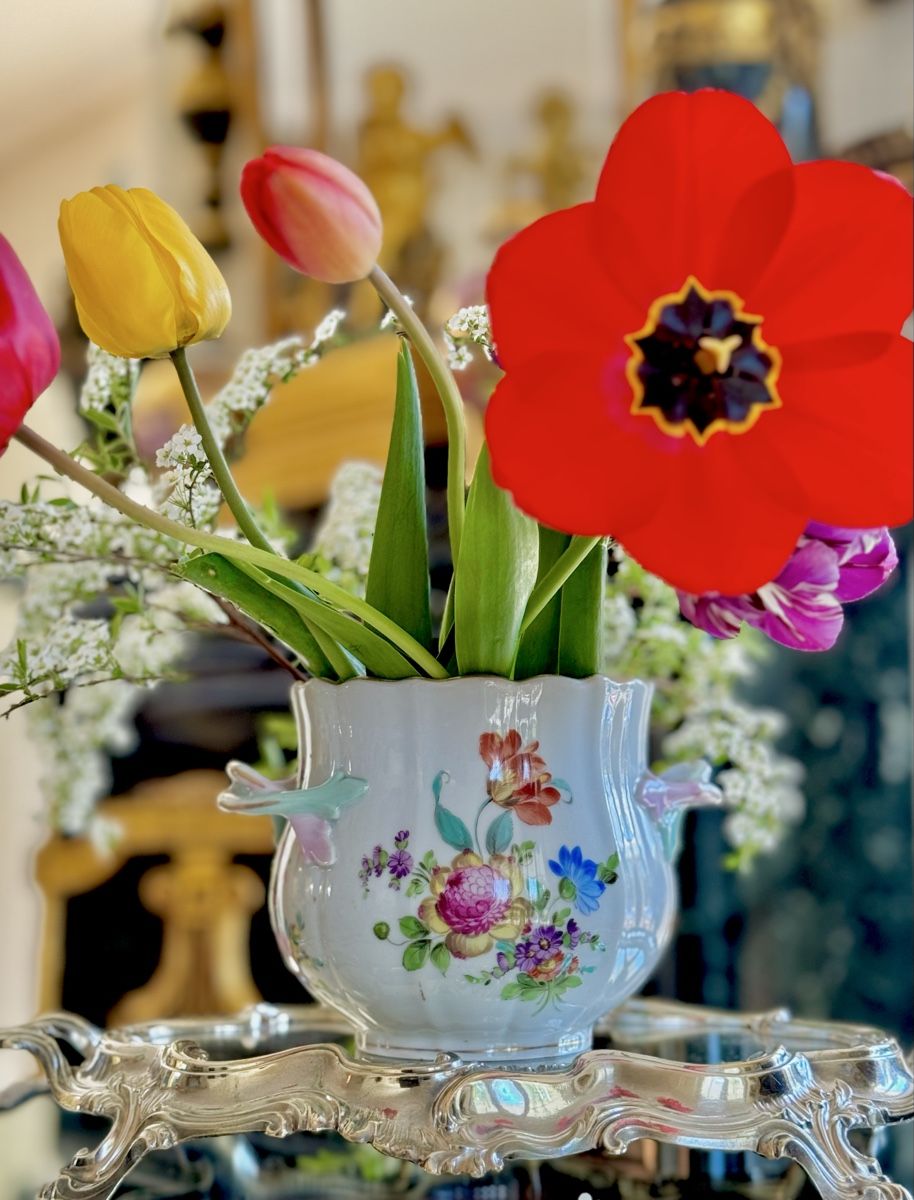 Vasi per fiori: Dresden cache pot décor floral – Usato da Courtaman venduto da sultan16 6