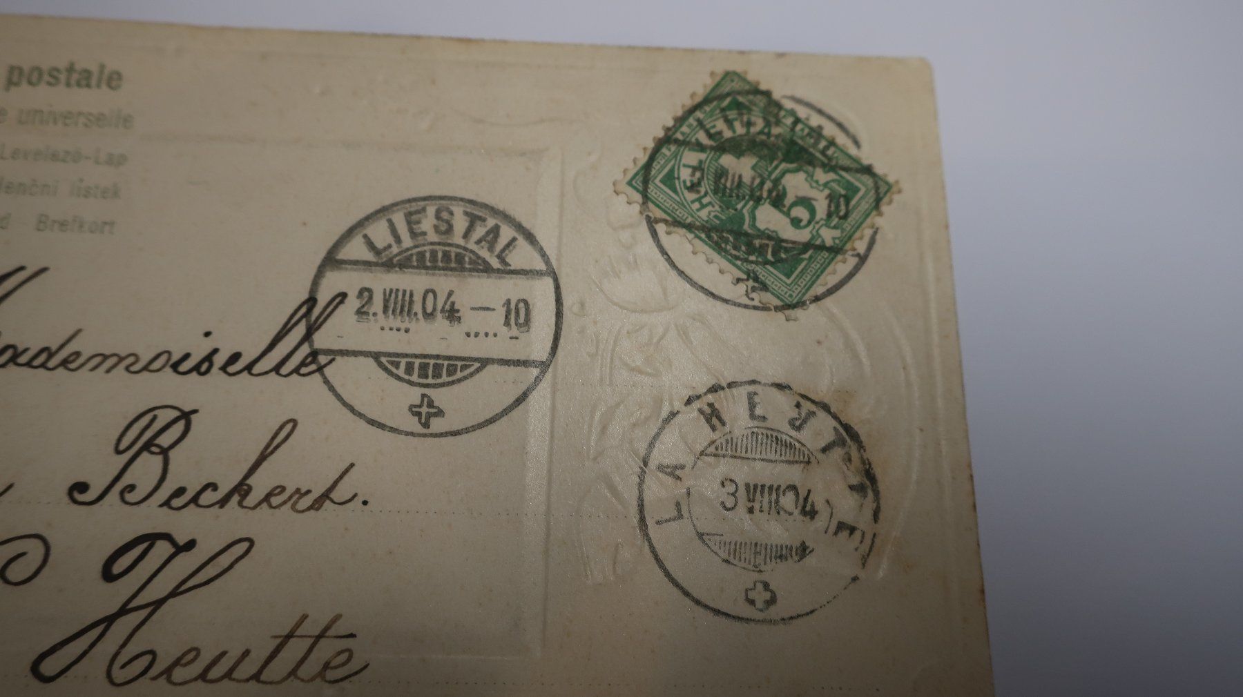 Cartoline postali: Gruss aus Liestal. Thor.  1904 – Usato da Cormoret venduto da Pascalll2001 4