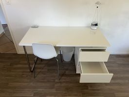 Writing Desk White Gloss Finish with Drawers good condition
