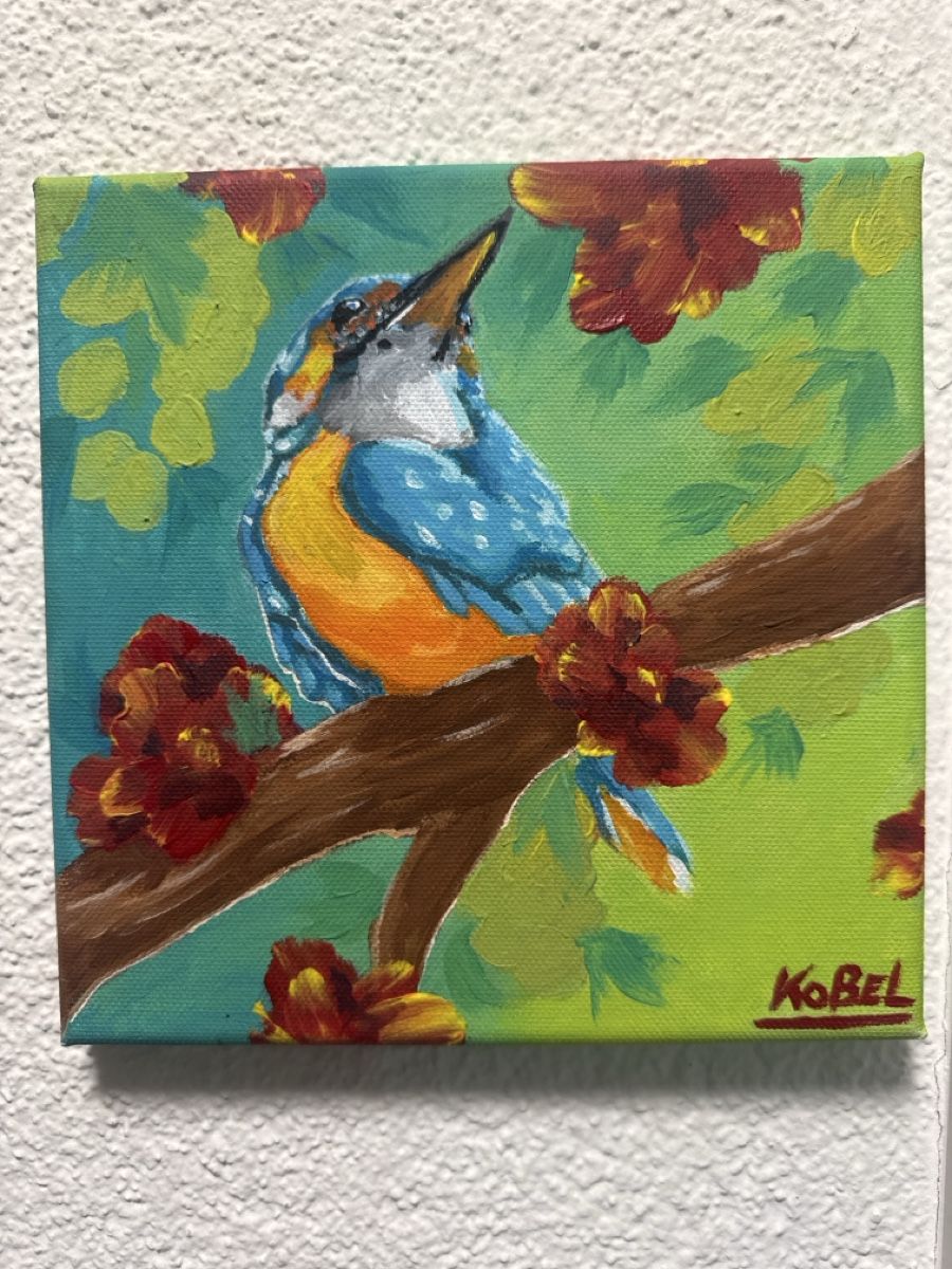 Dipinti: Vibrant Kingfisher. Acrylbild by KobelDraws – Nuovo (secondo la descrizione) da Schattdorf venduto da kobel666