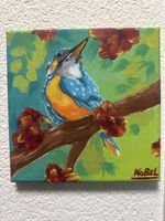 Vibrant Kingfisher. Acrylbild by KobelDraws