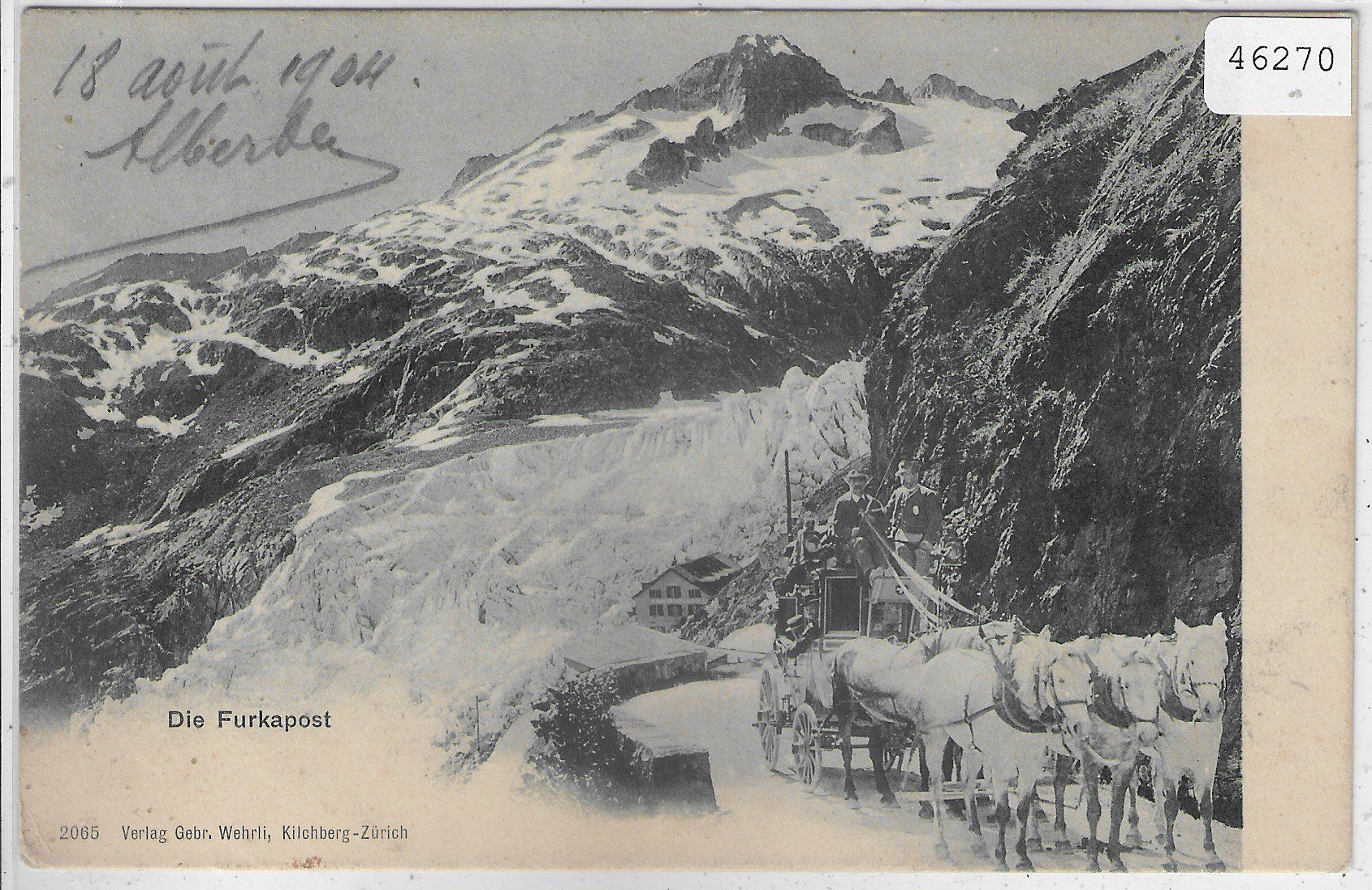 Cartoline postali: Die Furkapost beim Rhonegletscher – Usato da Ettingen venduto da Kartenplanet