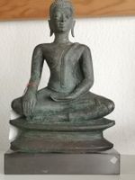 Antiker Bronze Buddha Ayutthaya Tempel Thailand 16. Jhd 28cm
