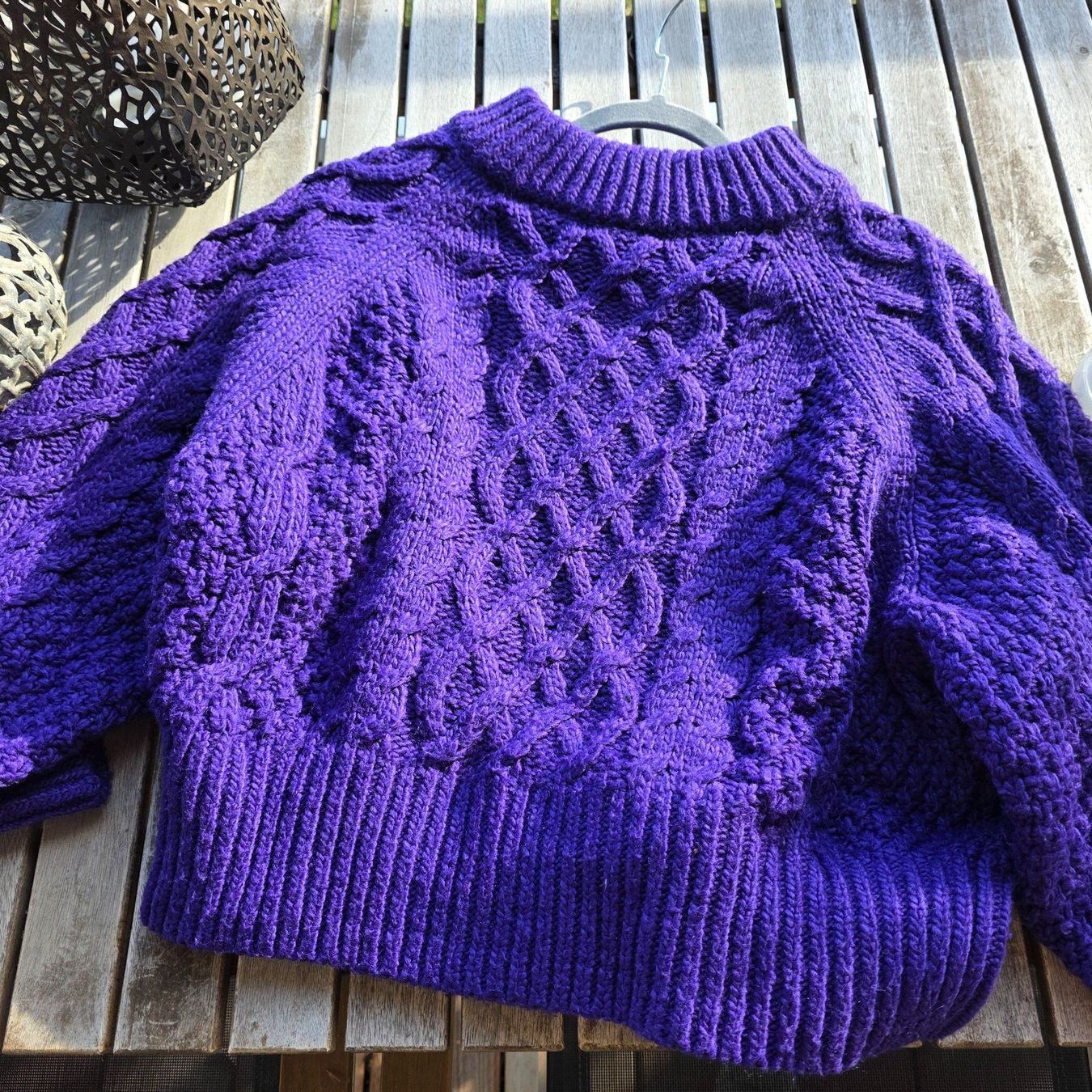 H&M Pulls & Sweat-shirts: 🐸 H&M STRICKPULLOVER M ZOPFMUSTER PULLOVER VIOLETT – D'occasion à Môtier (Vully) par Frogs 3