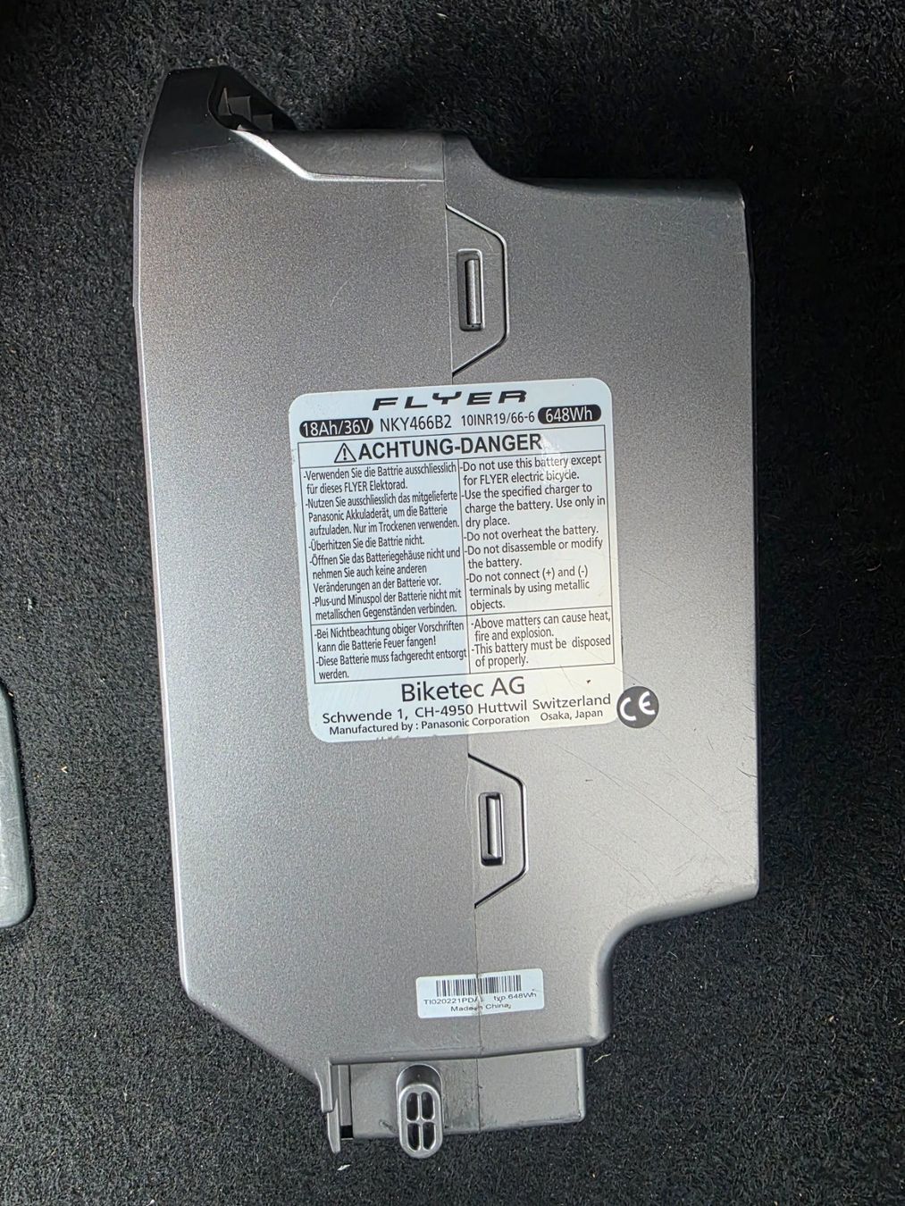 Flyer Batterie: Flyer - Akku Next Generation, 18 Ah, 648 Wh – Usato da Buchs SG venduto da MATGEOMAR 1