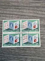 Briefmarken 4er Block Helvetia 1890-1990 25 Rappen