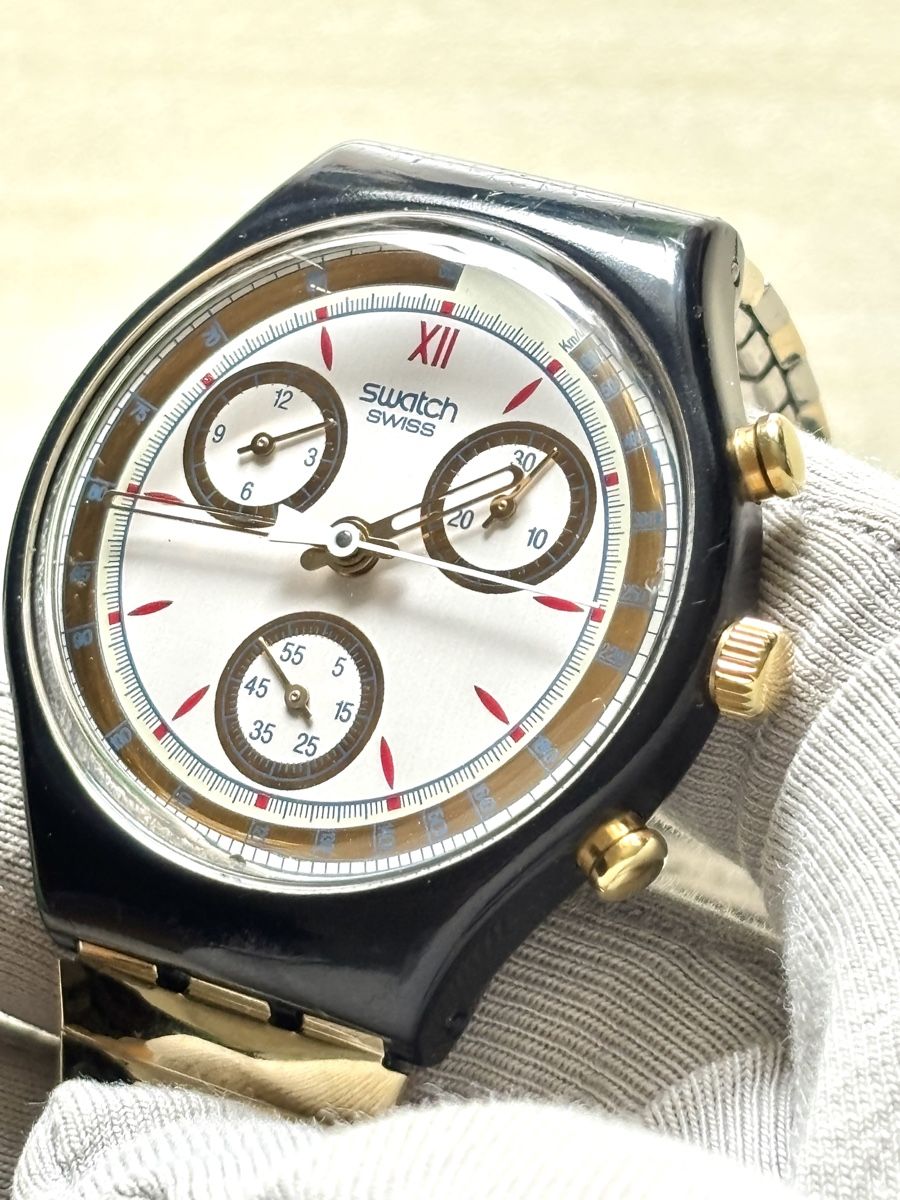 Swatch Orologi: Swatch Chronograph Uhr mit Metallband  – Usato da Grenchen venduto da chththl 2