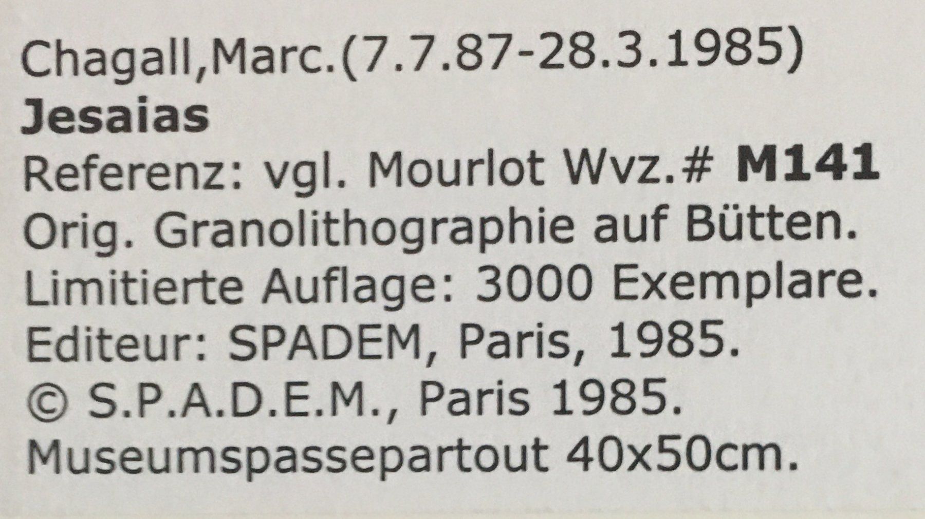 Grafiken & Lithographien: Marc Chagall BILDER ZUR BIBEL 1956 – Gebraucht aus Nennigkofen von Sommersonnen 5