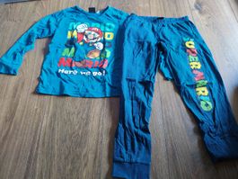 Kinder Super Mario Pyjama Grösse 128 guter Zustand