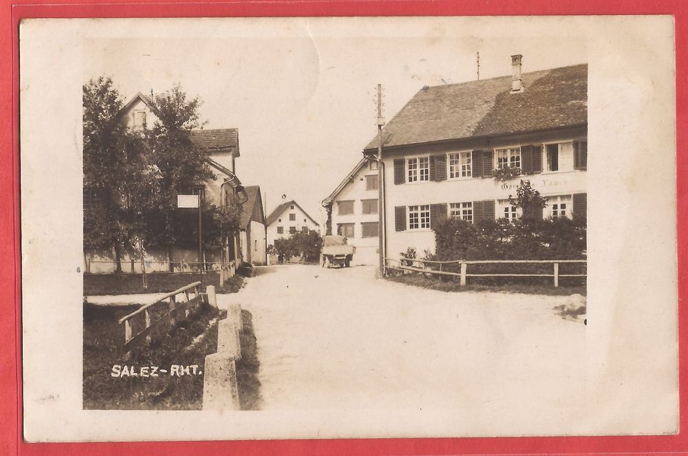 Salez im Rheintal mit Gasthaus Löwen - Fotokarte 1925 (Gebraucht) in ...