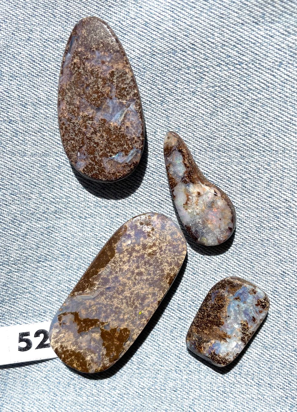 Fossilien: 4 Cabochon Opal echt  neu gross       TOP Geschenk Idee – Neu und originalverpackt aus Leuggern von gemshow