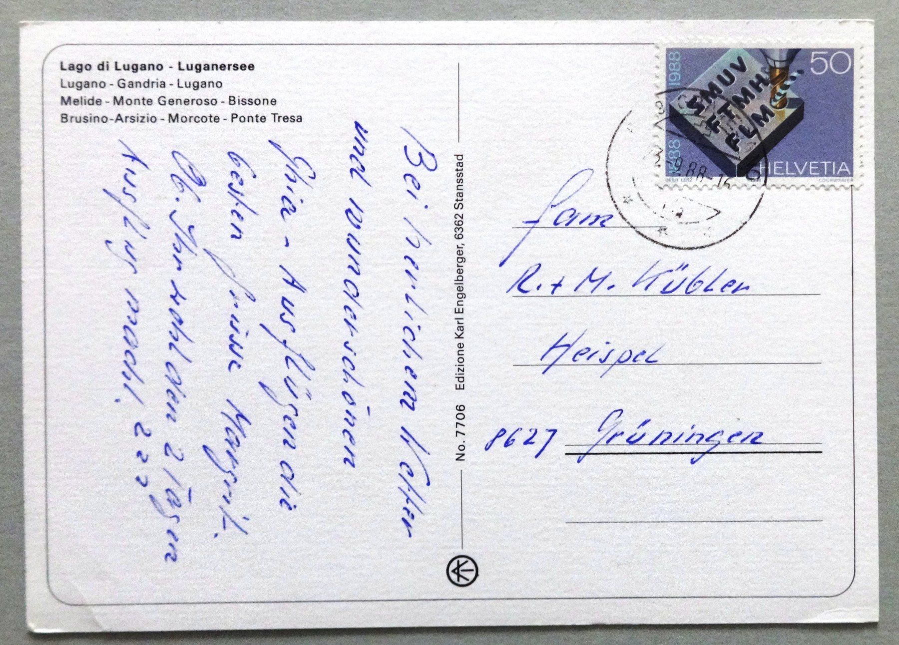 Cartes postales: Lago di Lugano – Défectueux à Fétigny par Billy2miny 1