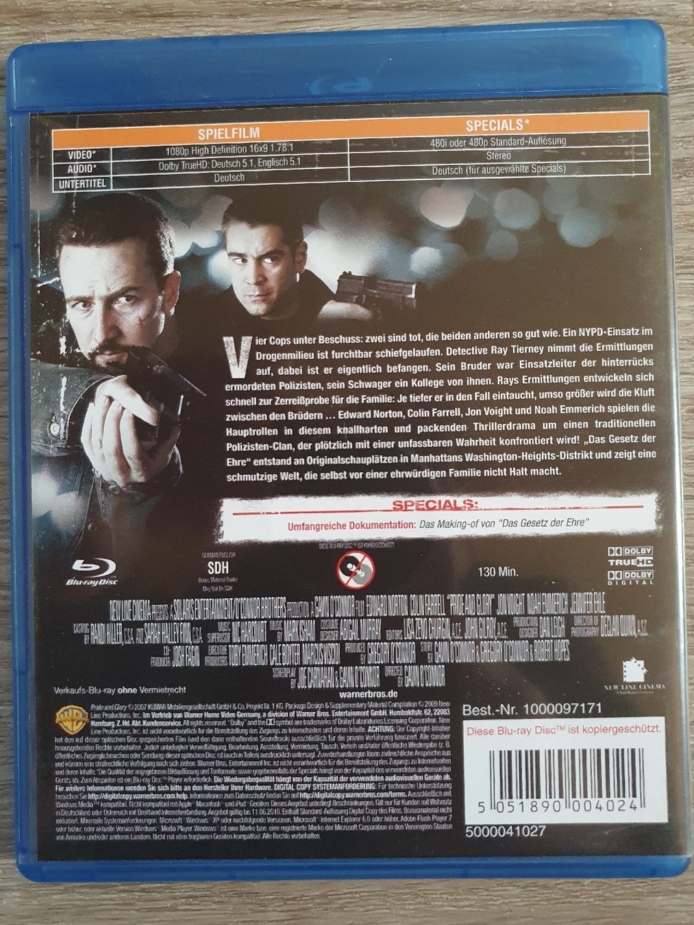 Tutti i DVDs: Blu-ray "Das Gesetz der Ehre" mit Edward Norton – Usato da Solothurn venduto da Daniel_SO 1