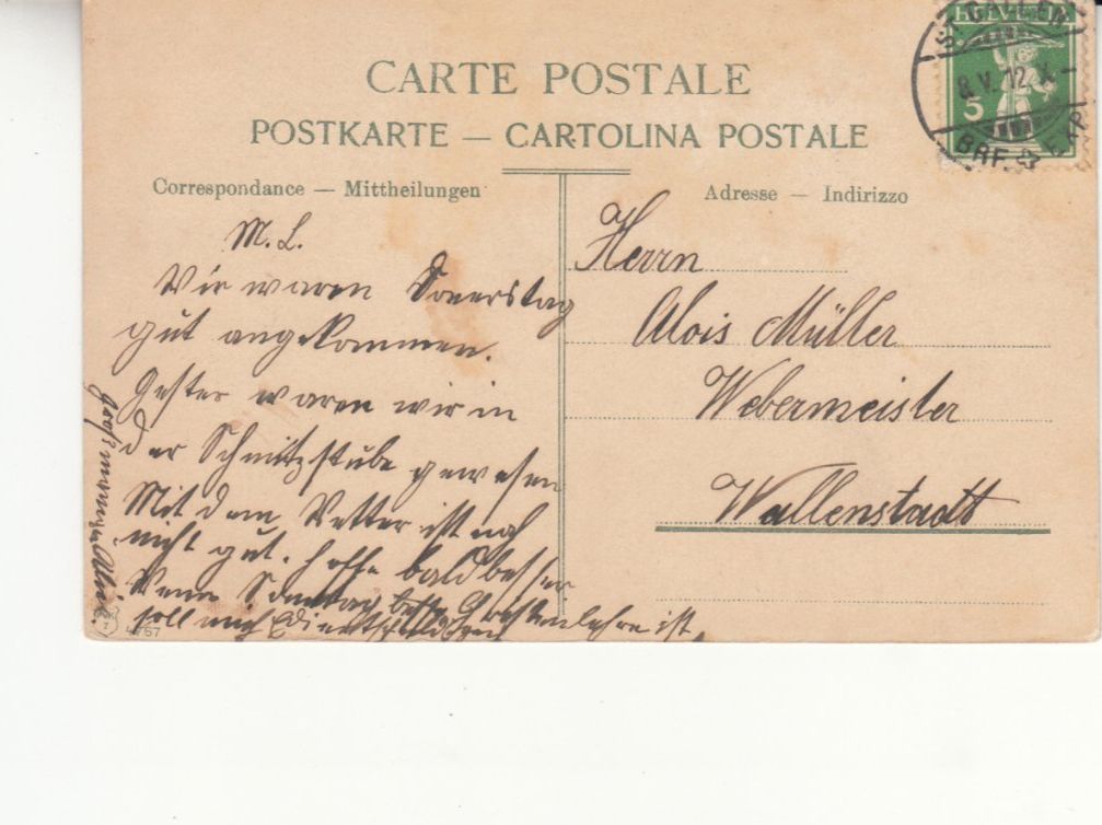 Cartoline postali: St. Gallen 1912 – Usato da Bürglen TG venduto da StampGraf 1